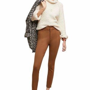 Anthropologie Essential Slim Knit Trousers Brown Size 6 NWOT